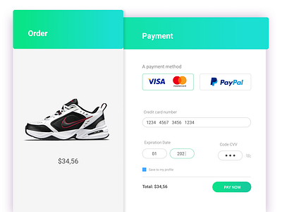 Daily UI 002. Design a credit card checkout page dailyui dailyui 002 flat interface design