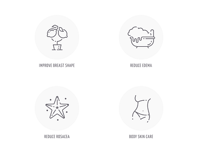 Quiz icons for cream.ly website design icons natural cosmetics ui vector web website