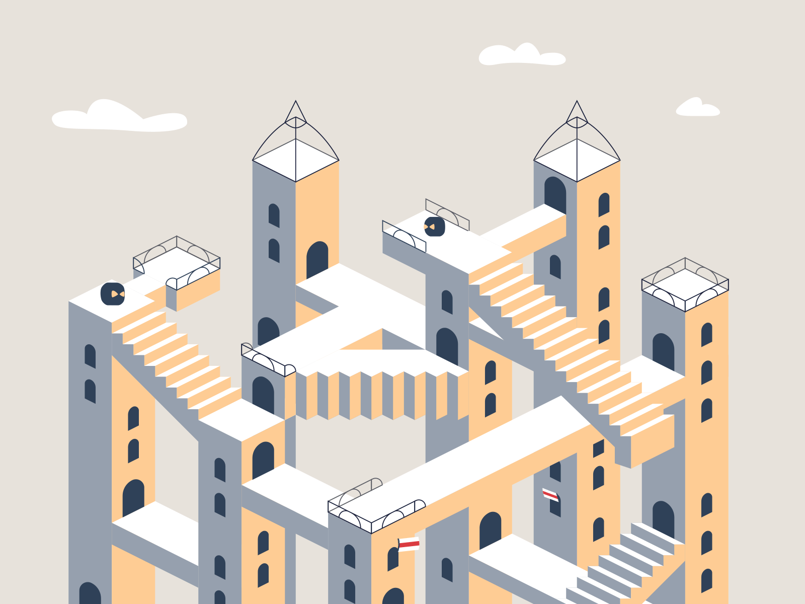 Animated isometric city