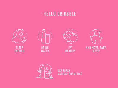 Icons for fresh hand made natural cosmetics debut dribbble first shot healthy icons natural cosmetics