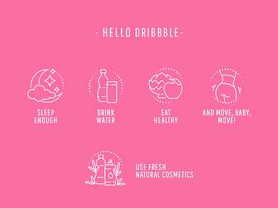 Icons for fresh hand made natural cosmetics