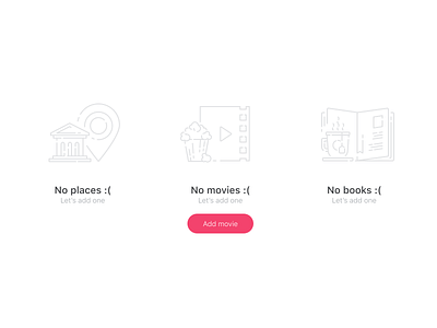 Favreka app. Empty state illustrations