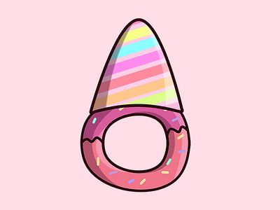 Donut anniversary cute donut food illustration vector