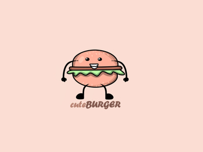 Cuteburger burger cute flat food illustration vector