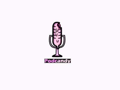 Podcandy cute food funny illustration logo vector