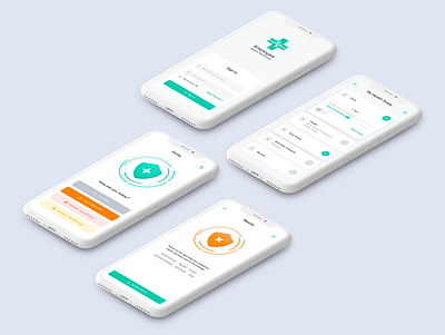 Employee Health Monitoring app design cards covid19 employee gatekeeper healthcare ios logo medical app mobile app monitoring temperature
