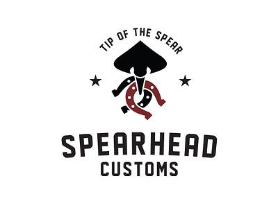 Spearhead Customs Logo adventure branding clean clever design flat games icon identity illustration illustrator lettering logo minimal type typography ui ux vector web