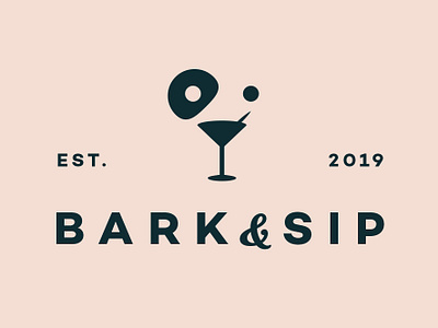 Bark And Sip Logo animal app bar beverages branding clean clever design dog flat icon identity illustration illustrator lettering logo minimal type typography vector