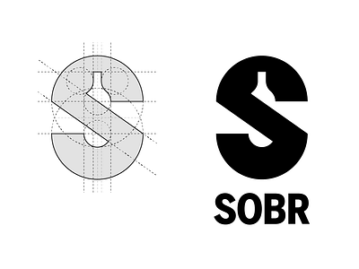 Sobr Logo app branding clean clever concept design flat icon identity illustration illustrator lettering logo minimal type typography ui ux vector web