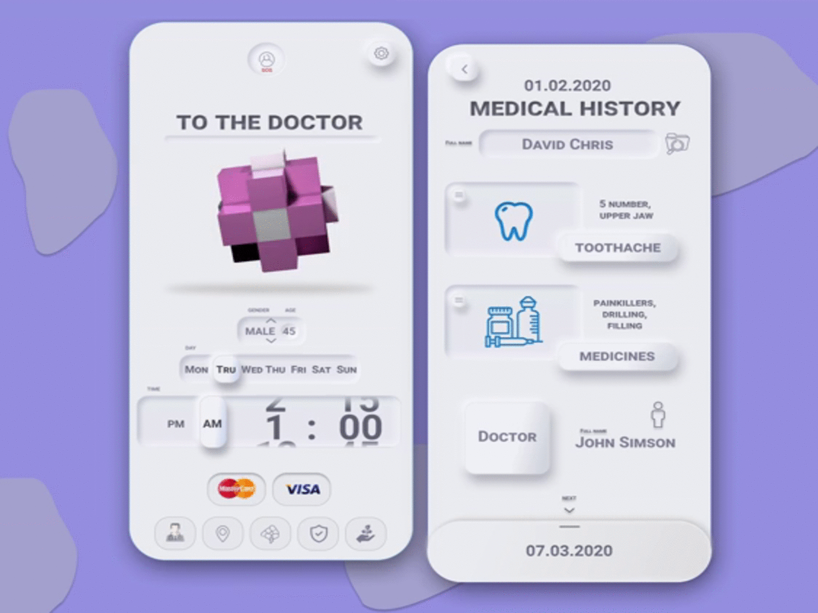 Medical App 3d 3d art app app design cinema4d design doctor figma logo medical medical app medicine ui ux vector web