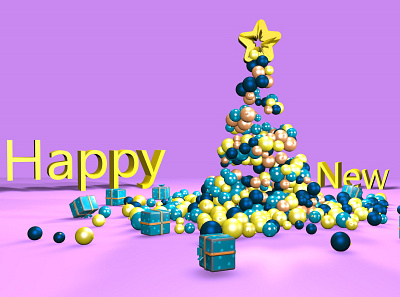 Happy New Year animation app cinema4d design illustration logo ui ux vector web