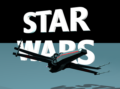 X-wing cinema4d design illustration space star wars vector x wing дизайн иллюстрация