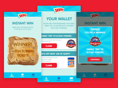 Skippy Instant Win app branding clean design flat illustration minimal ui vector web