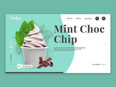 Vegan Frozen Yoghurt Web Design branding design illustration minimal ui ux web website