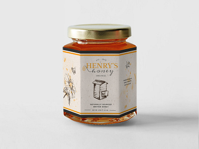 Henry's Honey jar & Branding concept brand branding clean design icon identity illustration illustrator lettering logo minimal typography vector