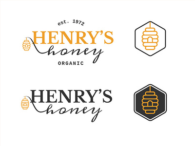 Henry's Honey Logo Design brand branding clean design flat icon identity illustration illustrator lettering logo minimal typography