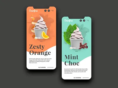 Dairfree Frozen Yoghurt Mobile View branding clean design identity illustrator logo minimal mobile mobile design ui ux web website