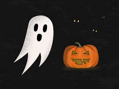 Halloween - Weekly Warm Up dribbbleweeklywarmup ghost ghosty halloween illustration jackolantern minimal pumpkin spooky vector weeklywarmup