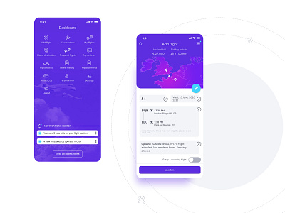 Flight booking mobile app UI