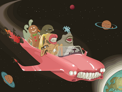 Alien Freak Ride adobe illustrator art illustraion vector