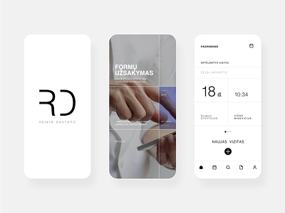 Mobile app: Reikia Daktaro aesthetics app cases design logo minimal modern structure typography ui ux vector