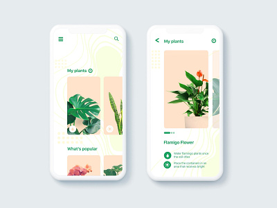 Plants care - mobile app app app design application interaction interface ios mobile design mobile ui plant care plants user interface user interface design