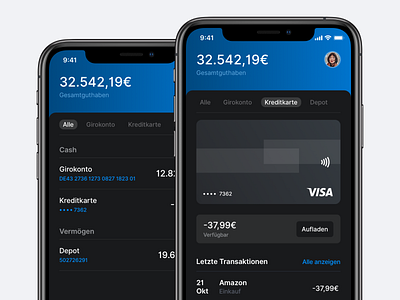 Mobile Banking App in Dark Mode app design bank banking banking app design finance fintech mobile mobile app ui uidesign uix user interface