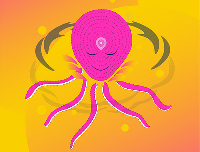 octopus girl branding color design graphic design illustration illustrator logo ui vector