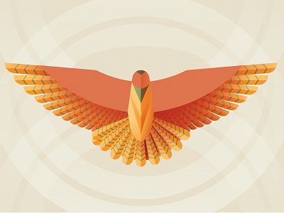 WIP bird bird of prey flight fly geometric gradient hawk illustration illustrator pattern