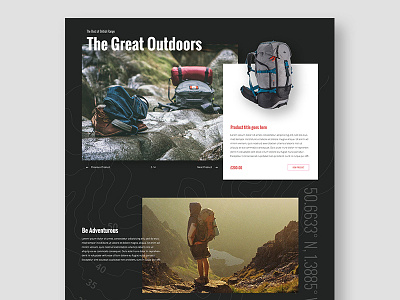 Great Outdoors adventure clean header nature outdoors texture type typography ui user interface web website