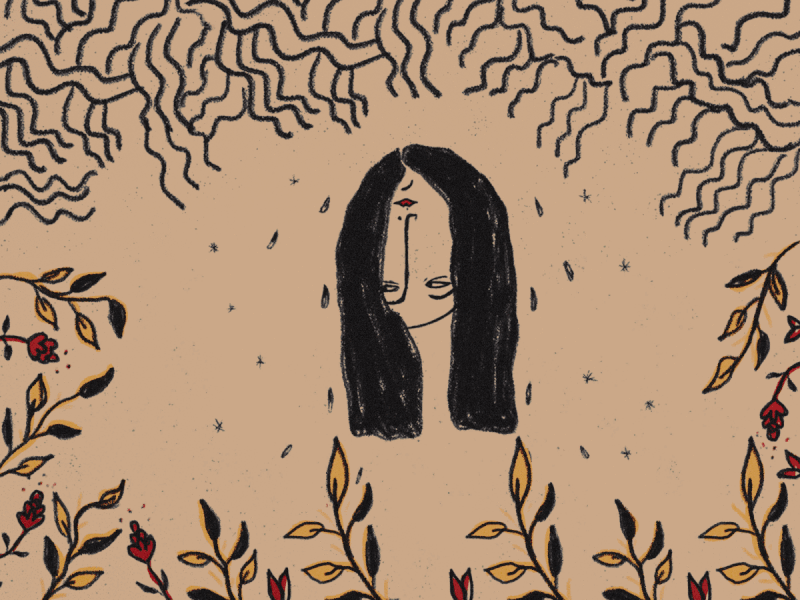 Can you see me? flat illustration flatdesign flower illustration gif animation grain texture illustration illustration art illustration digital illustrator inking leaves self portrait sketch upside down wacom intuos warm colors woman