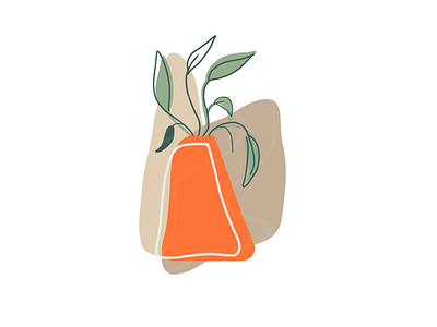 Vase autumn autumn leaves flat illustration flatdesign illustration illustration art illustrator orange plants procreate terracotta vase