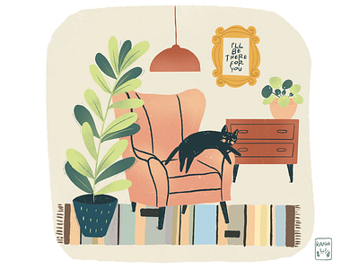 Sofa, Cat, And Plants 🌱 🏡