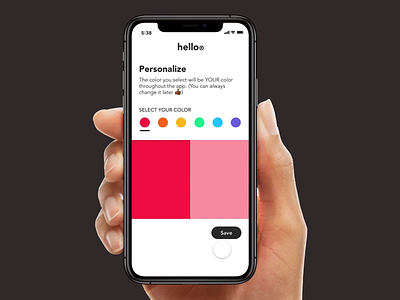 Hello® Color Select animation color design flat interaction minimal select