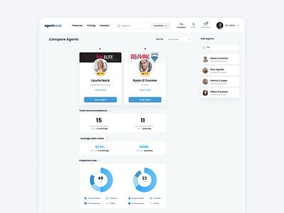 Real Estate- Compare agents feature