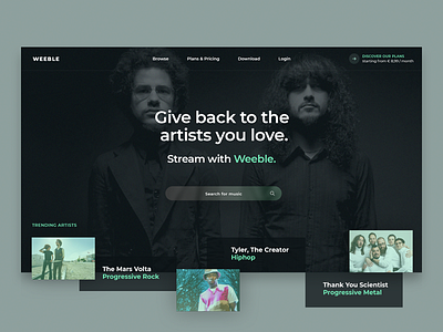 Music Streaming Landing Page Exercise app landing landing page landing page design landingpage music music app music player playlist service design streaming