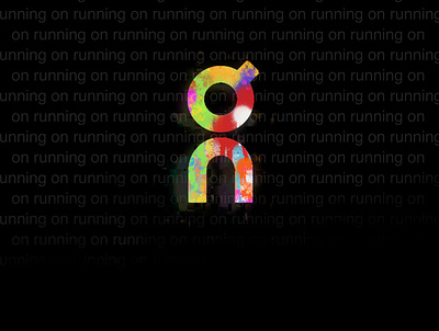 Colorful on running logo graphic design logo logo design procreate