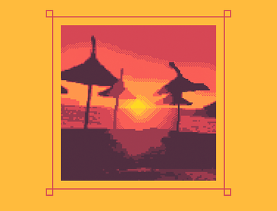 Pixel Sunset graphic design holiday illustration pixel pixel art pixel graphic pixel sunset sunset