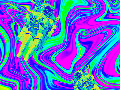 Deep Discoveries acid apparel astronaut colourful cosmic dailydesign design galaxy liquid redbubble space spaceman trippy