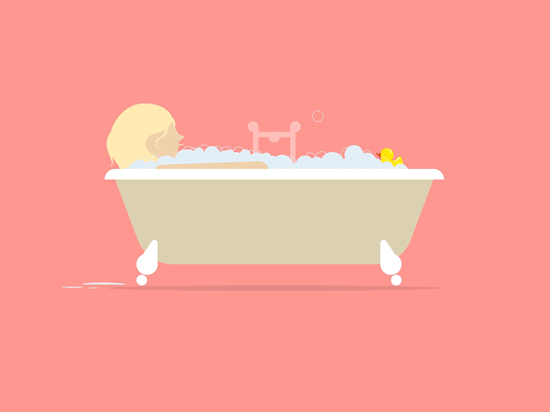 A Nice Relaxing Bath animation colours illustration wip