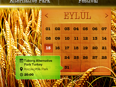 Event Calendar calendar tooltip wheat