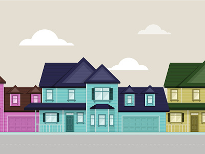 The blue house buildings house illustration vector