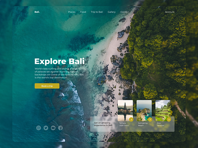 Bali Travel bali clean concept discovery explore flat indonesia inspiration interface jungle landing page nature ocean travel trip uxui webdesign website weekend