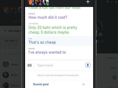 Sounds good android chat disability messaging speaking ui voice