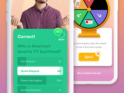 Spins answer app game ios questions quiz ui ux wheel