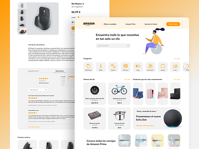 Amazon Home Page Redesign app design flat minimal typography ui ux vector web website