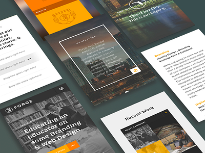Forge Agency Website Mobile Screens agency creative agency desktop forge mobile orange responsive tampa ui user experience user interface ux