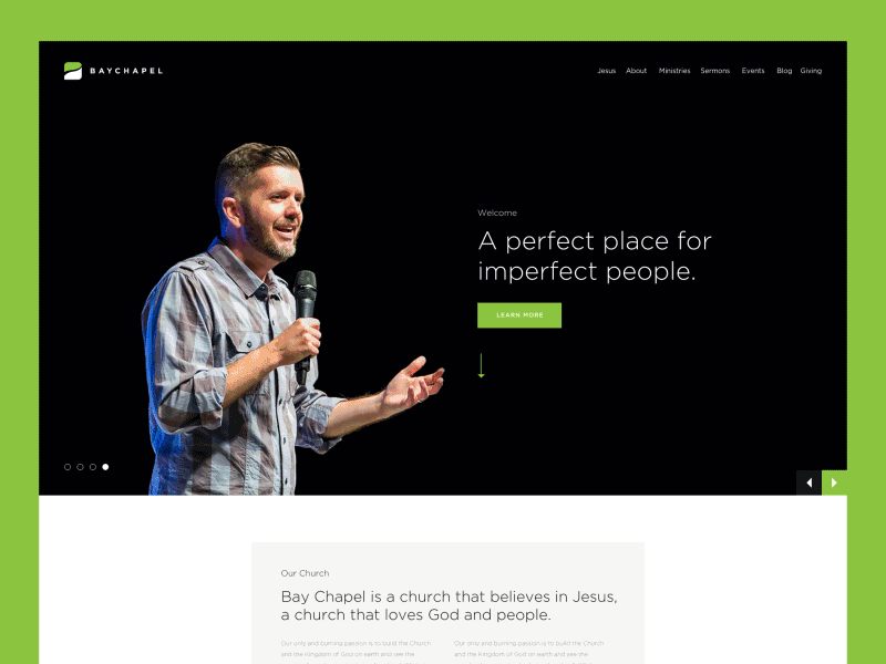 Bay Chapel - Home Page bay chapel church experience interface pastor ui user ux web web design website