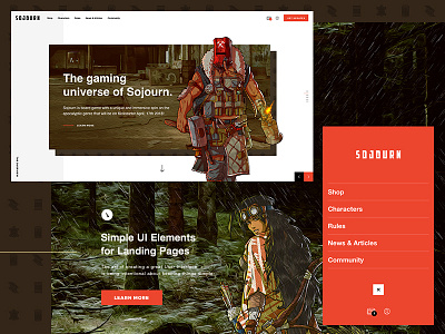 Landing Page - Daily UI board game brown daily ui landing page red user interface