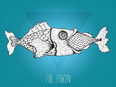 Ful Fisken illustration ink